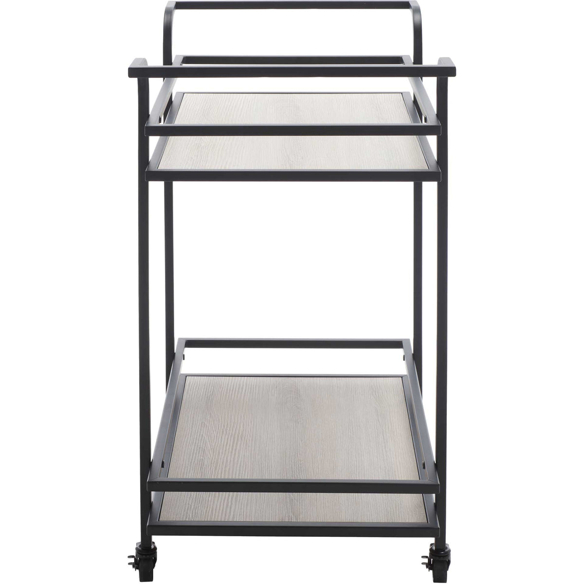 Lameka 2 Tier Bar Cart Matte Black/Gray