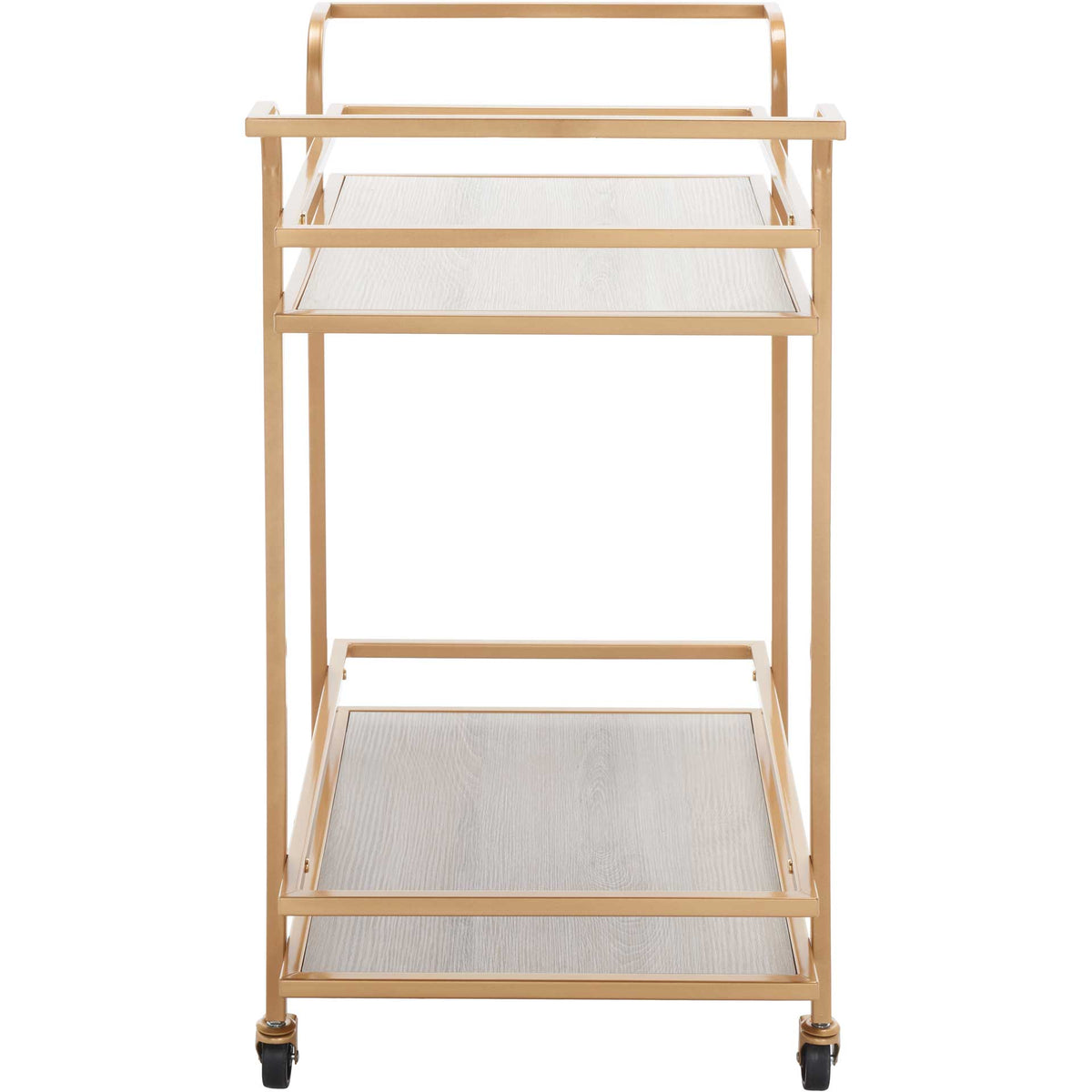 Lameka 2 Tier Bar Cart Matte Gold/Gray