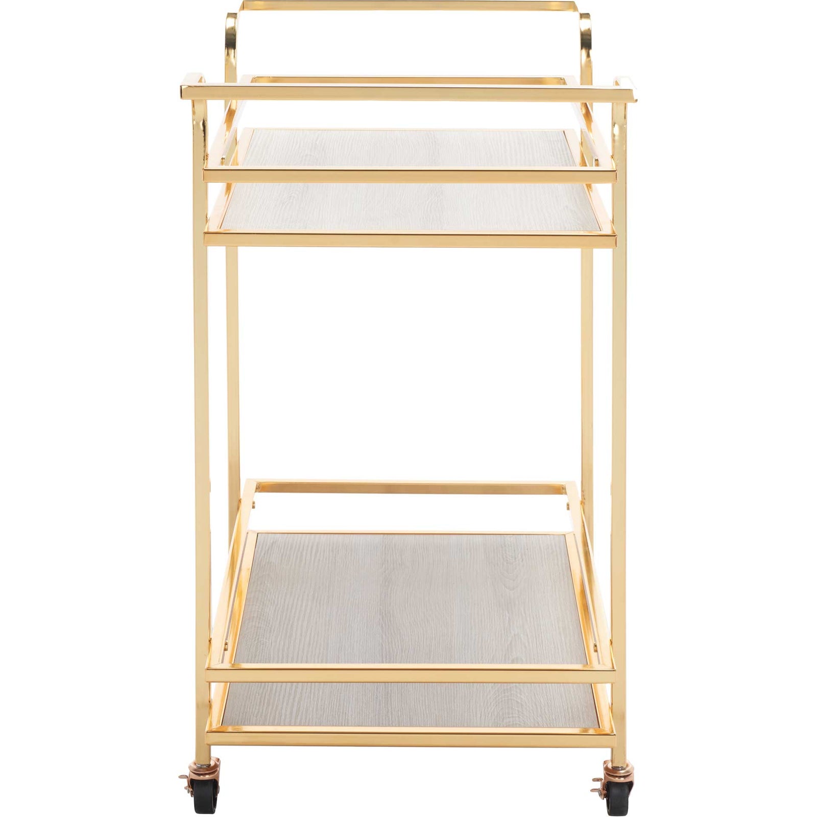 Lameka 2 Tier Bar Cart Polished Gold/Gray
