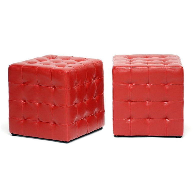 Zwolle Ottoman Red (Set of 2)
