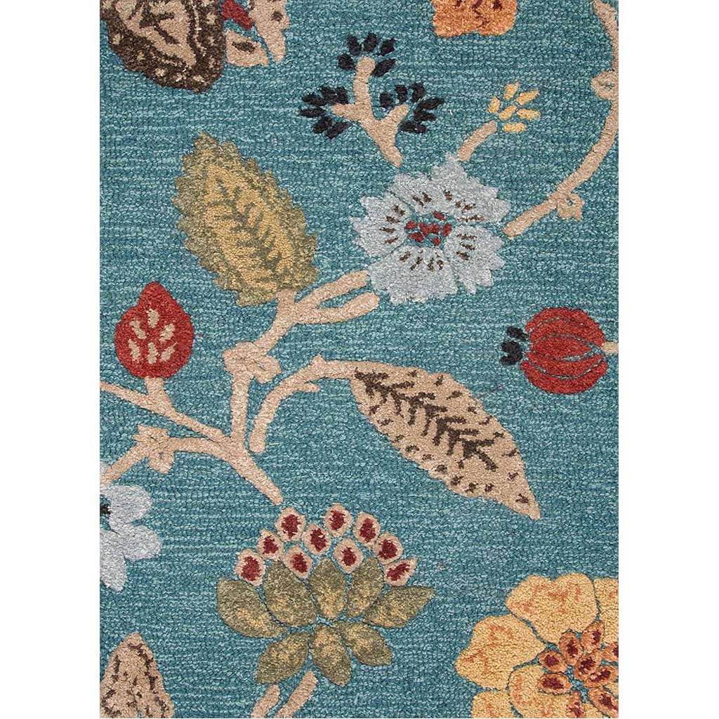 Blue Garden Party Peacock Blue/Marigold Area Rug