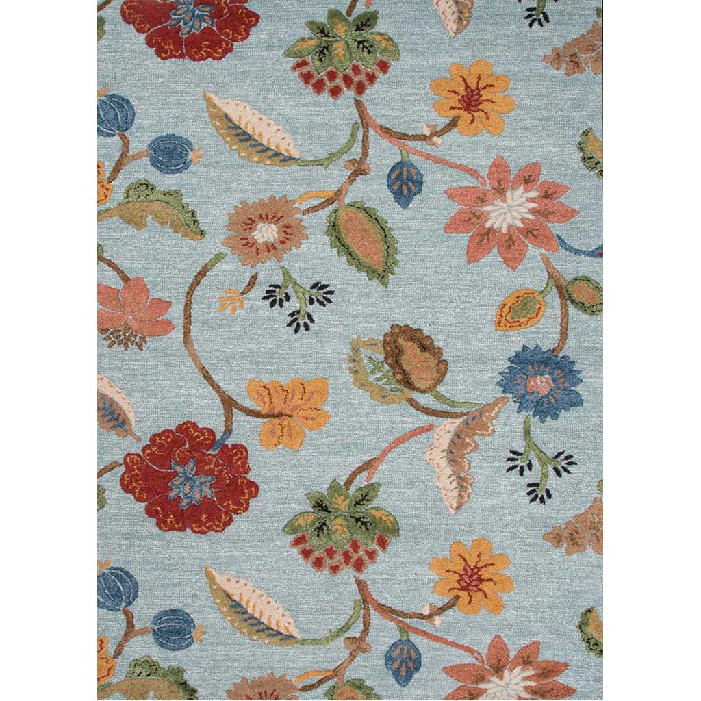 Blue Garden Party Aquifer/Red Ochre Area Rug