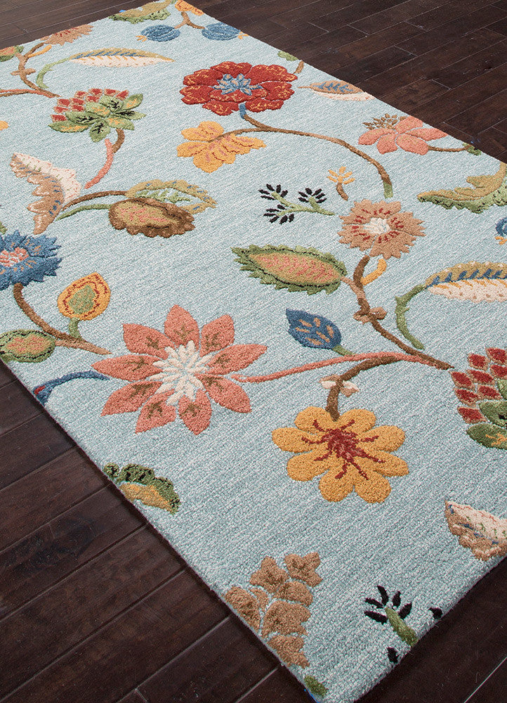 Blue Garden Party Aquifer/Red Ochre Area Rug