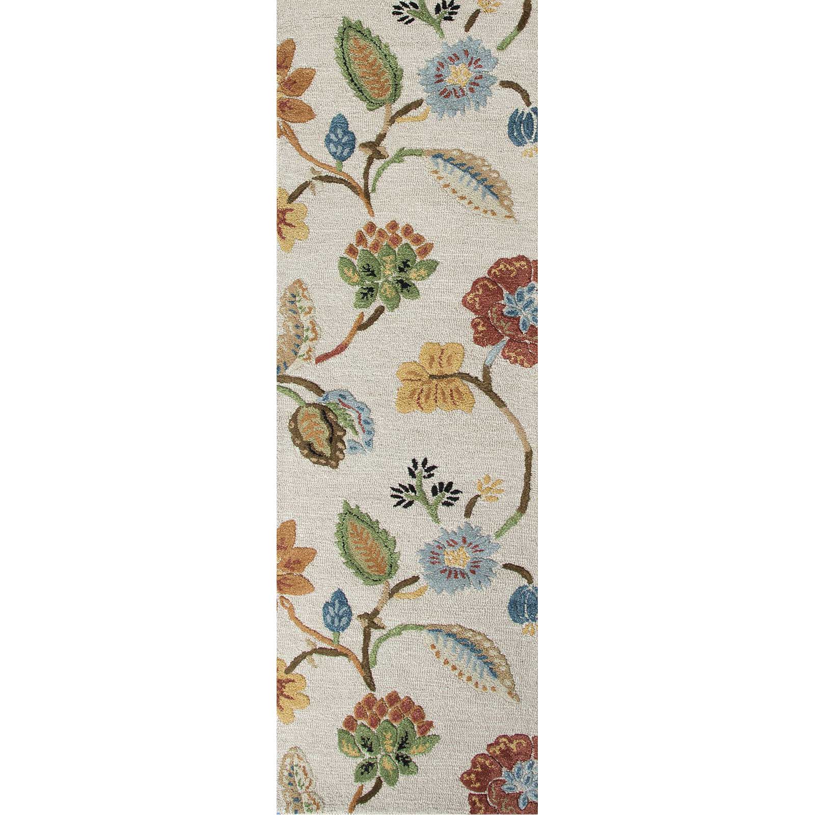 Blue Garden Party Antique White Runner Rug