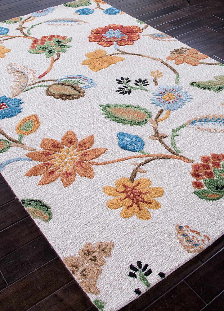 Blue Garden Party Antique White Area Rug