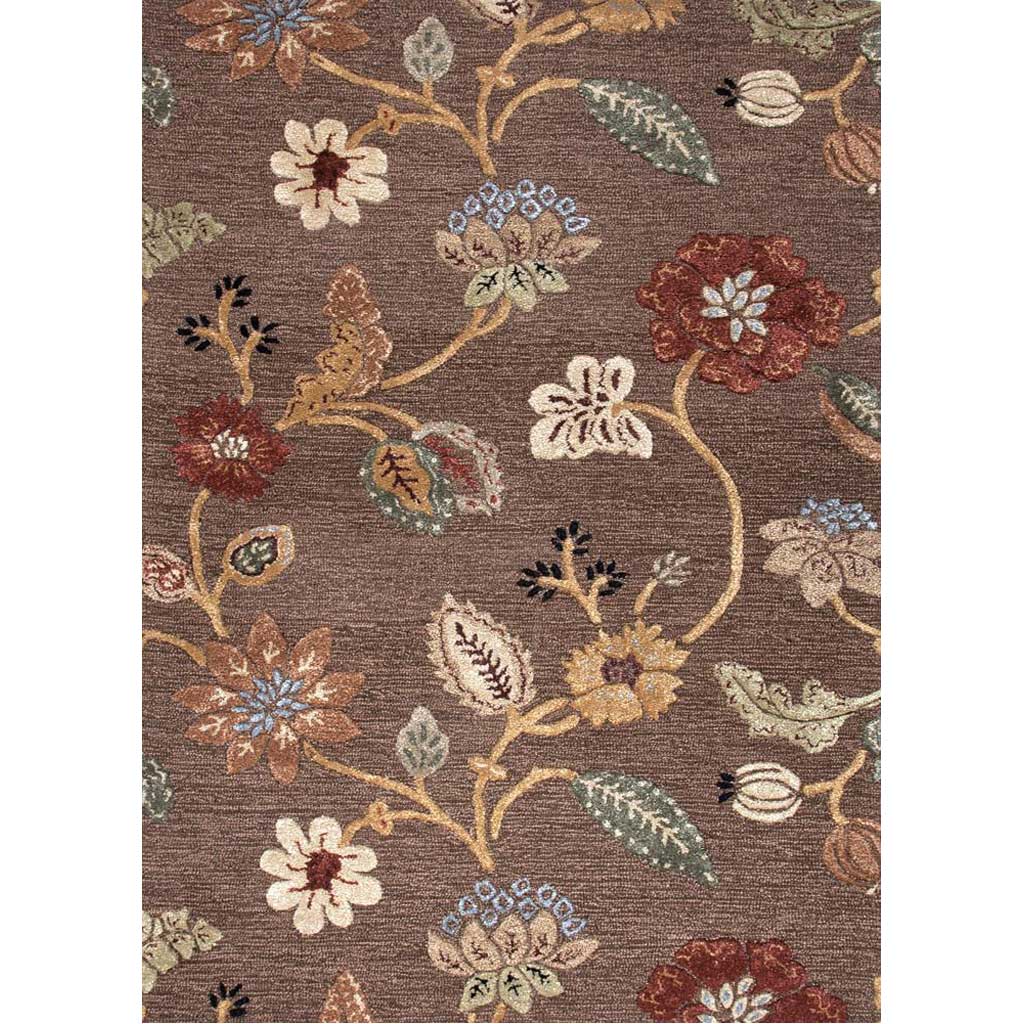 Blue Garden Party Cocoa Brown Area Rug