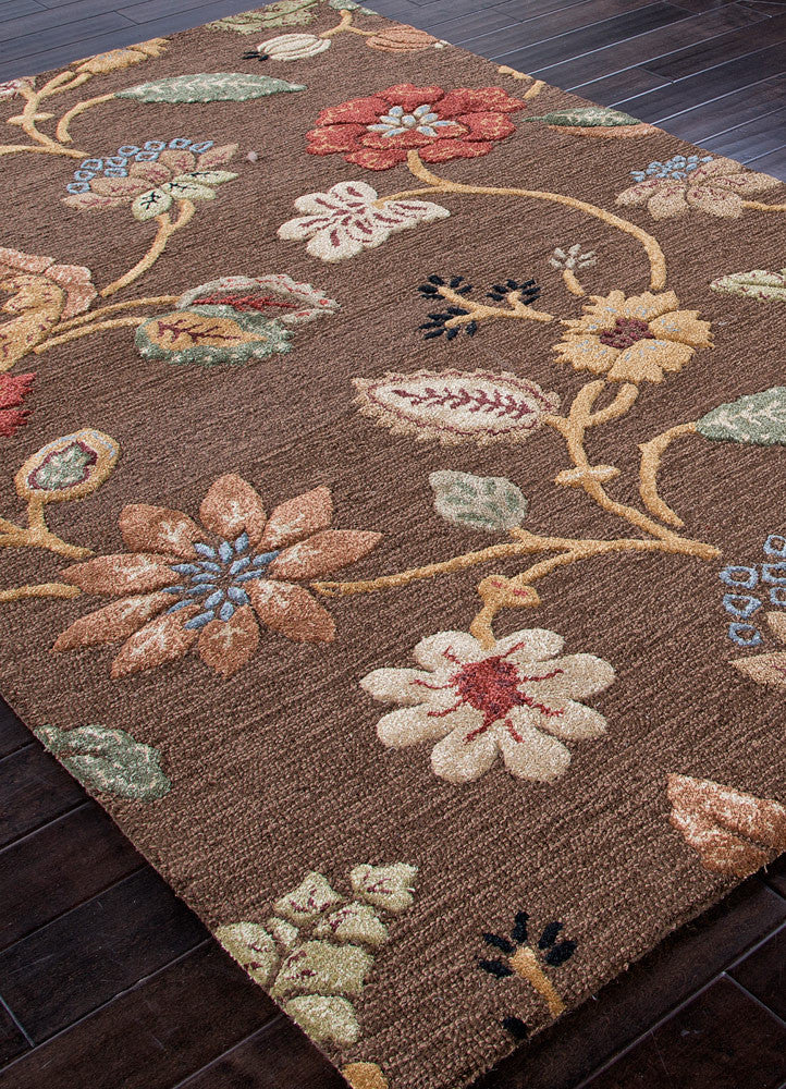Blue Garden Party Cocoa Brown Area Rug