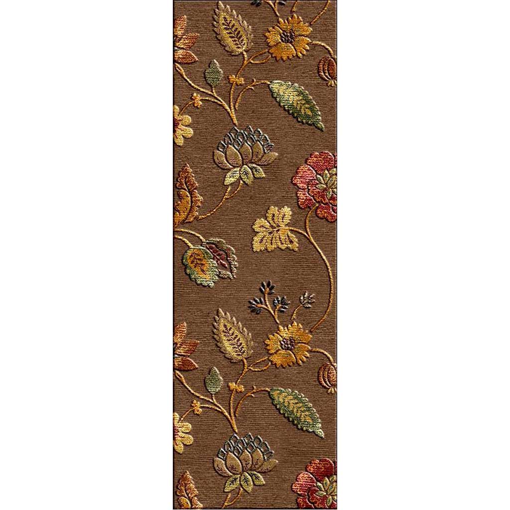 Blue Garden Party Cocoa Brown Runner Rug