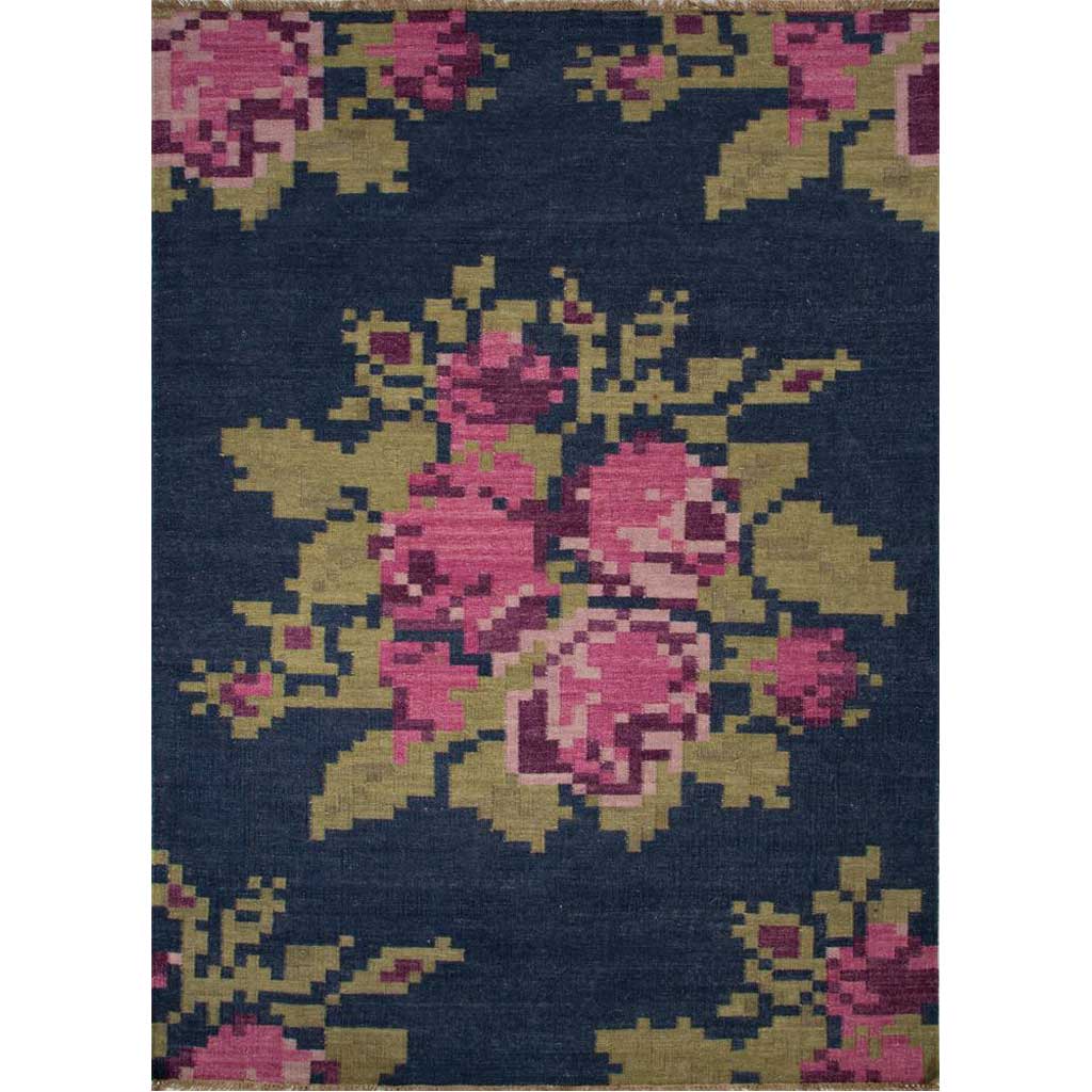 Belle Roseburg Dark Denim/Chateau Rose Area Rug