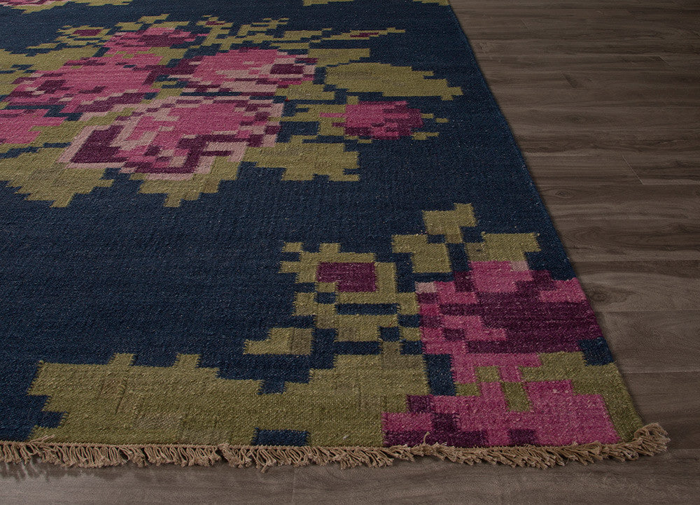 Belle Roseburg Dark Denim/Chateau Rose Area Rug