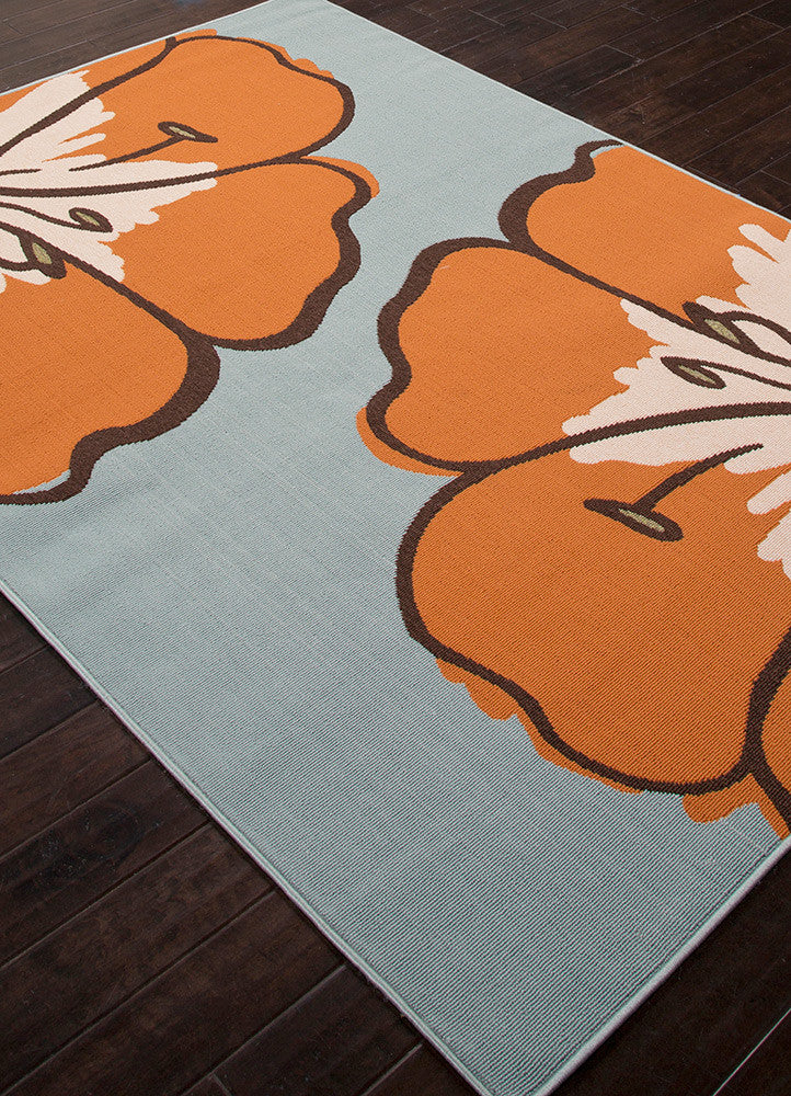 Bloom Porch Blue Surf/Yam Area Rug