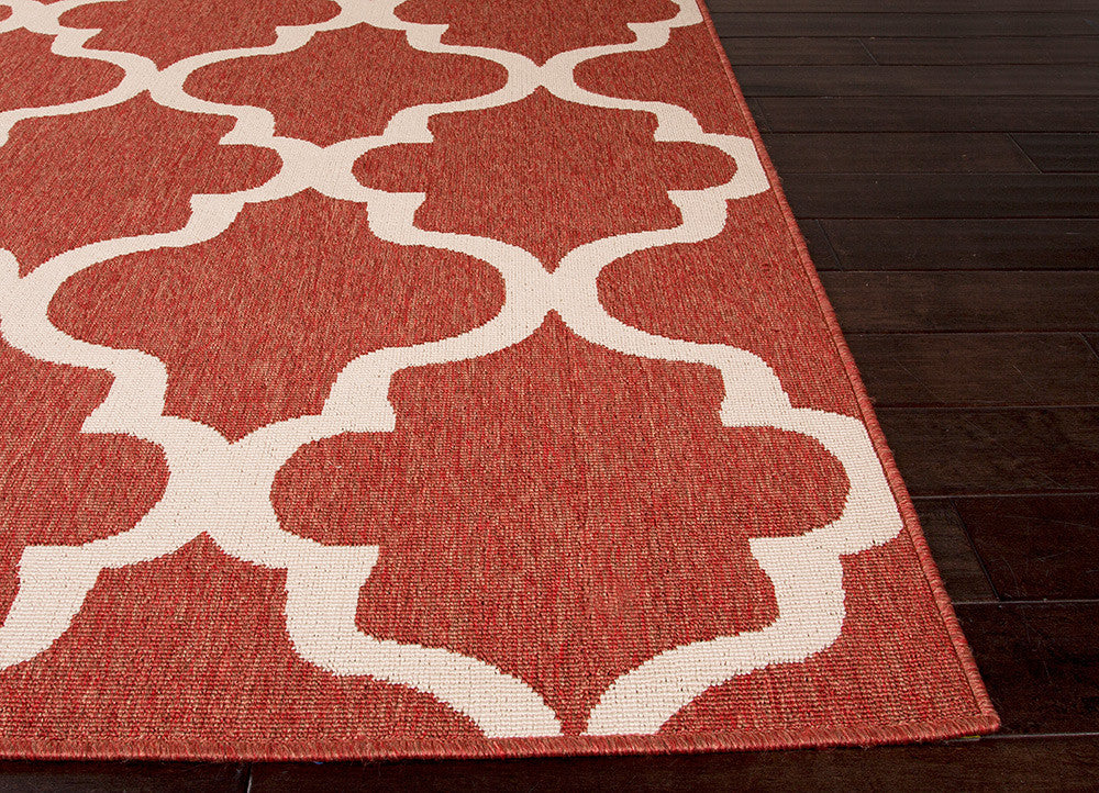 Bloom Stamped Jester Red/Birch Area Rug