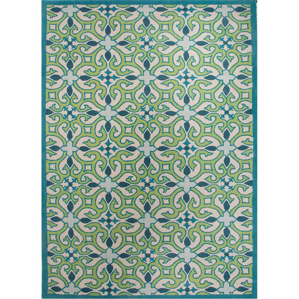 Coastal Villa Iberia Beige/Blue Area Rug