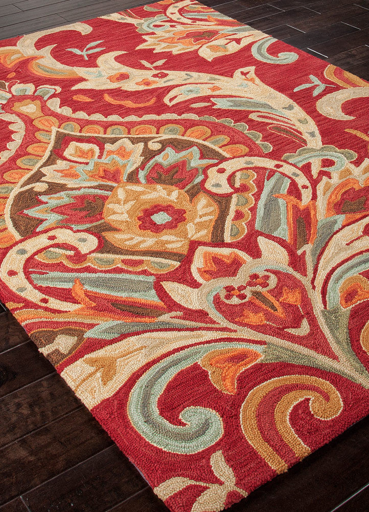 Brio Brocade Burgundy Area Rug