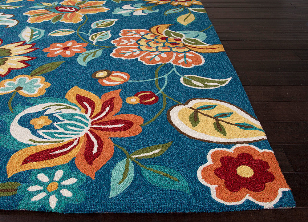 Blossom Botanic Saxony Blue/Pompian Red Area Rug