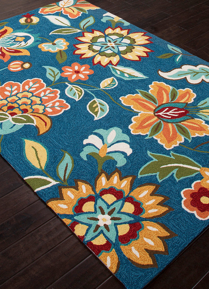 Blossom Botanic Saxony Blue/Pompian Red Area Rug