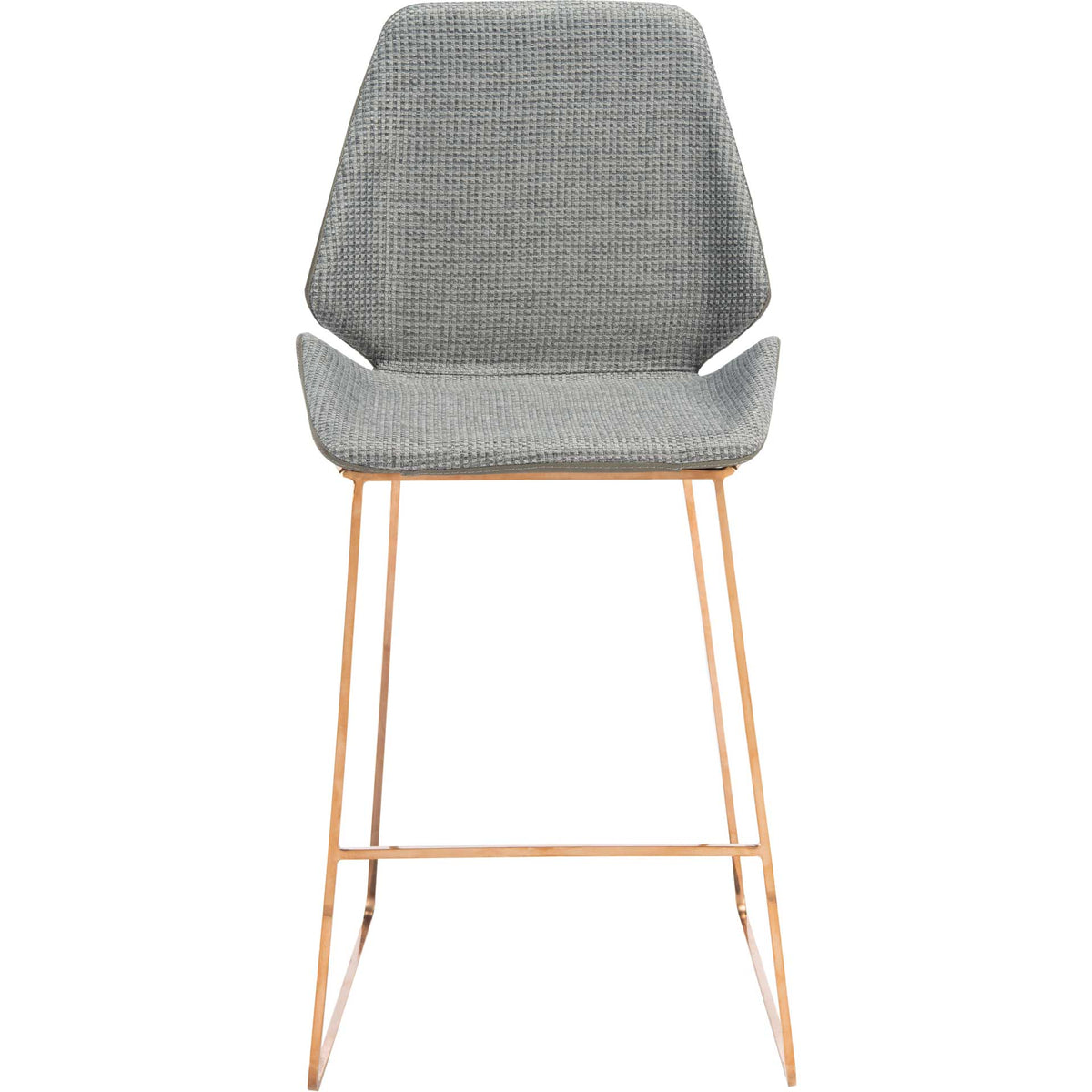 A tapered gray backrest and gently upturned seat edges offer inviting counter seating. || BST3006A || front_studio