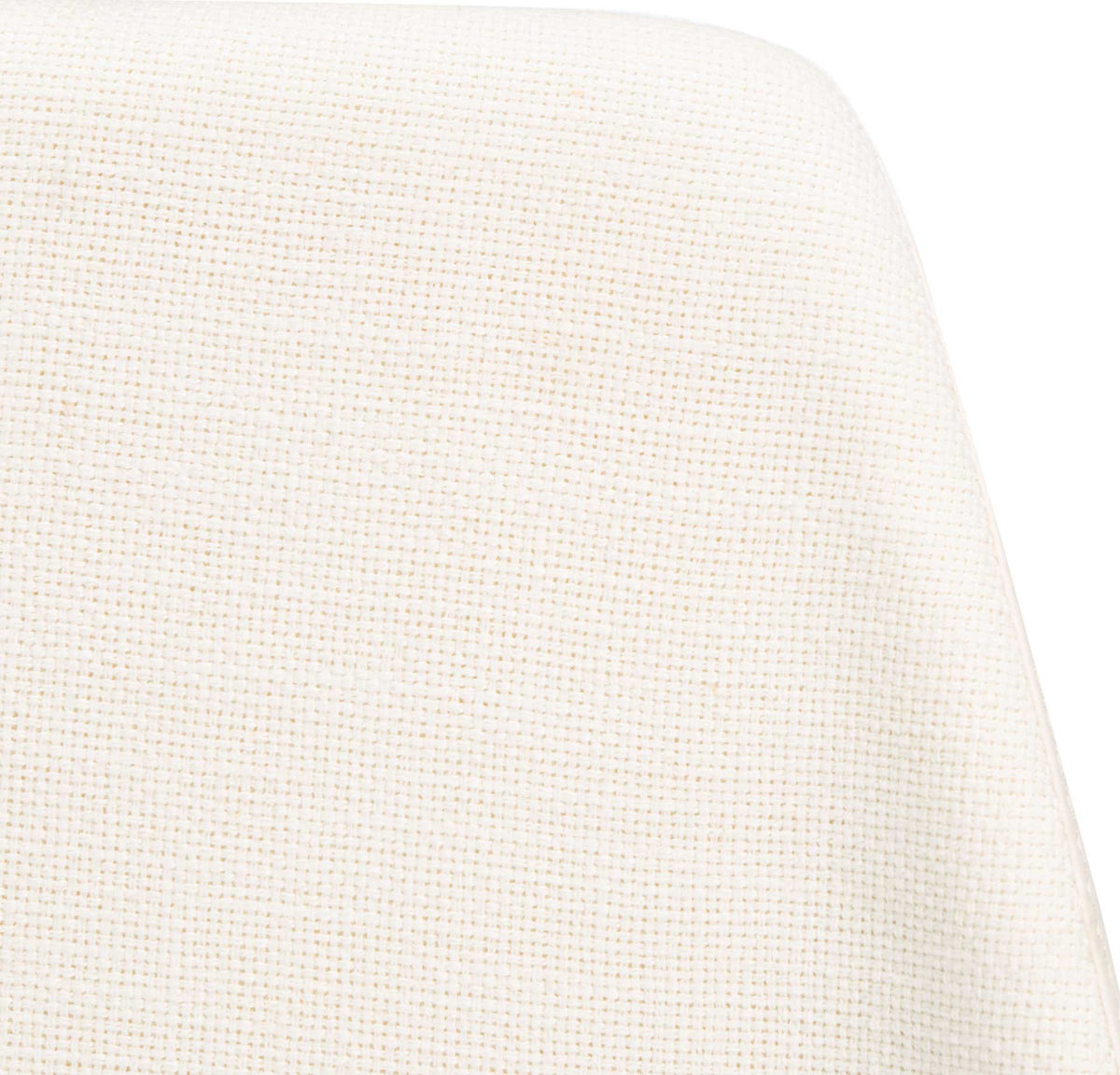 Fine woven-look texture lends subtle depth to the white upholstered backrest.