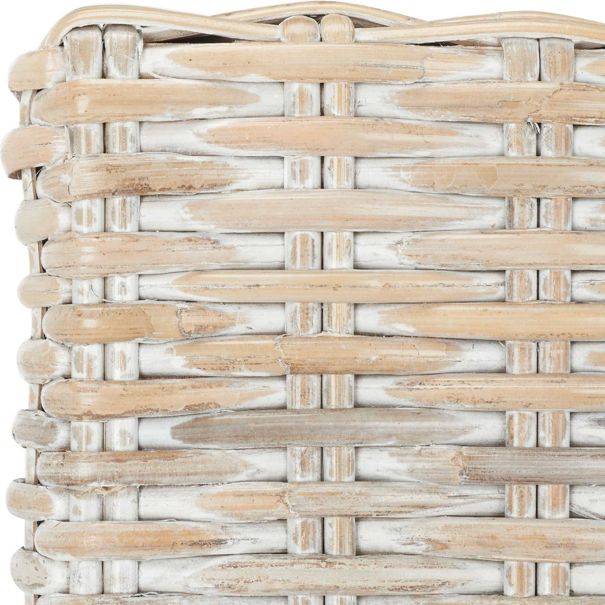 Tightly interlaced rattan shows soft gray, sand, and whitewashed tones