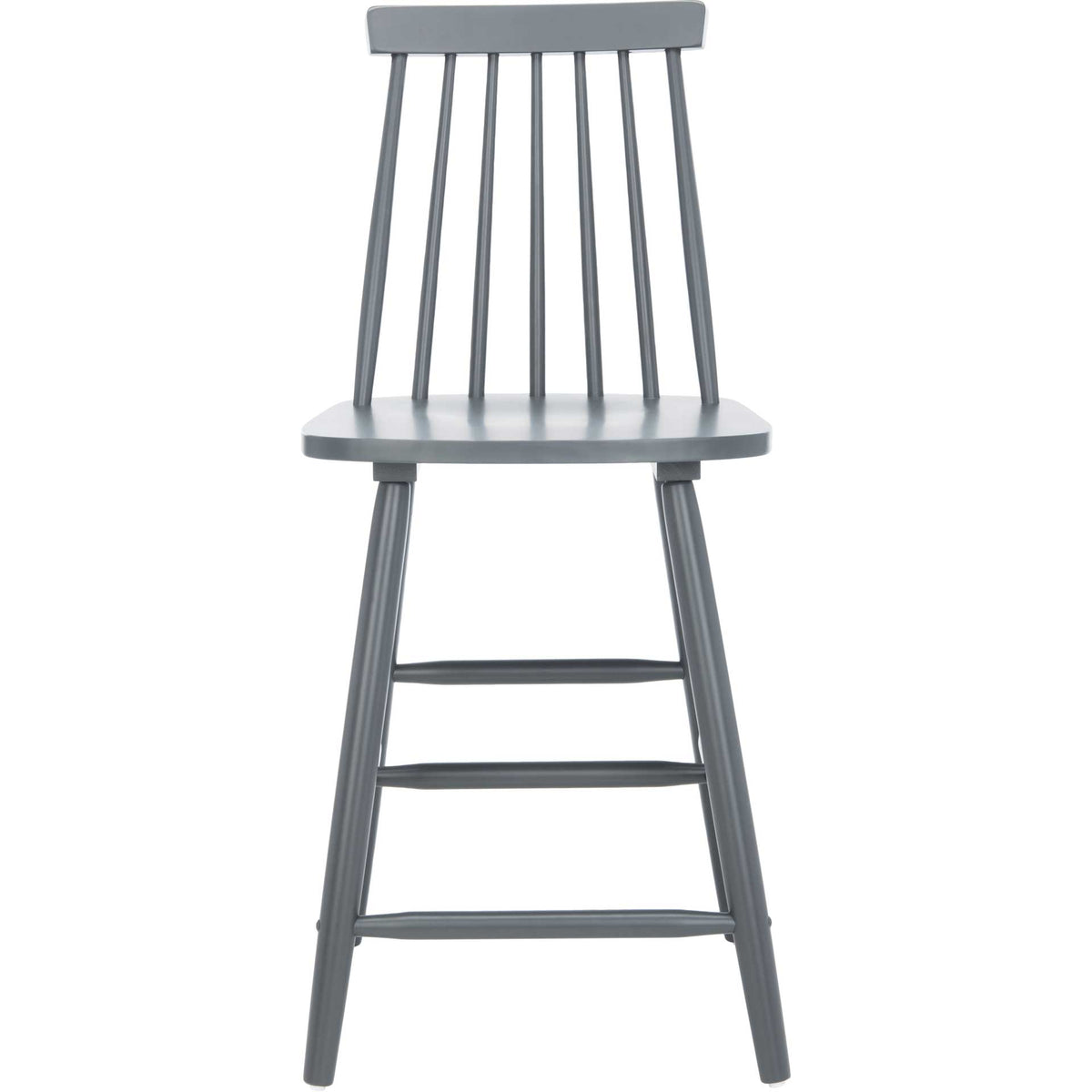 An upright spindle back and wood crossbars give this gray counter stool a clean silhouette. || BST8501D-SET2 || front_studio