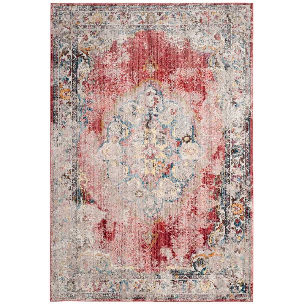 Bristol Medallion Rose/Light Gray Area Rug - Froy.com