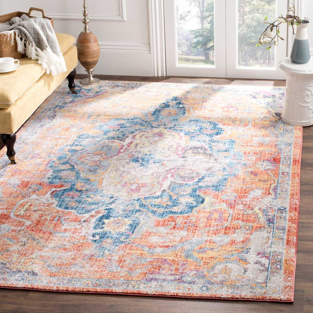 Bristol Blue/Orange Area Rug - Froy.com