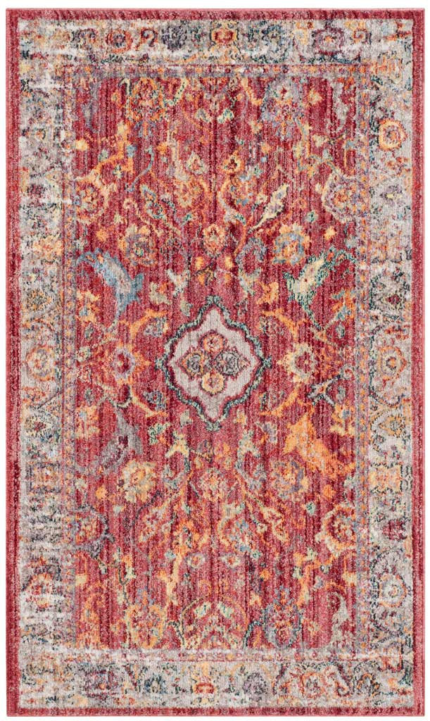 Bristol Garden Rose/Light Gray Area Rug - Froy.com