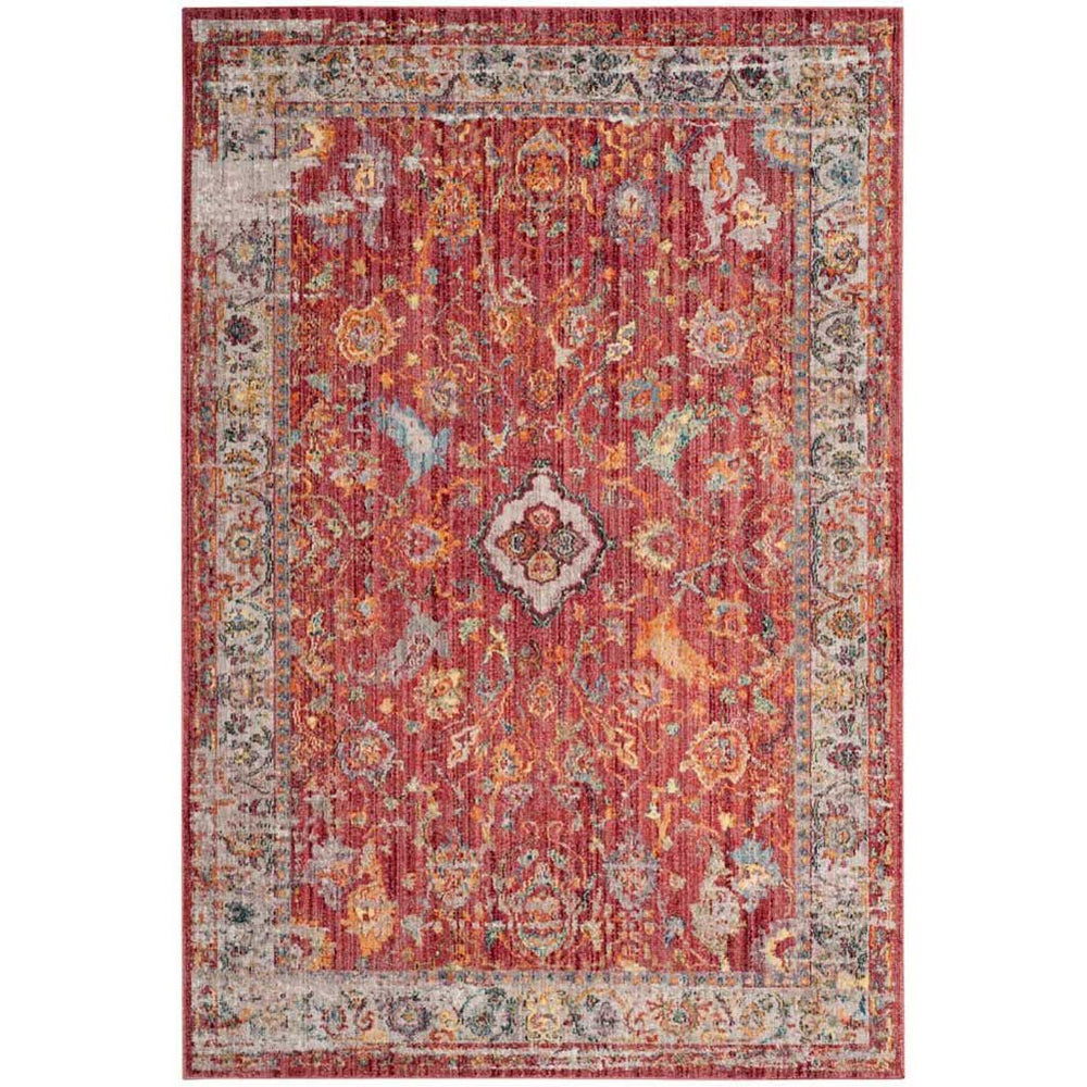 Bristol Garden Rose/Light Gray Area Rug - Froy.com