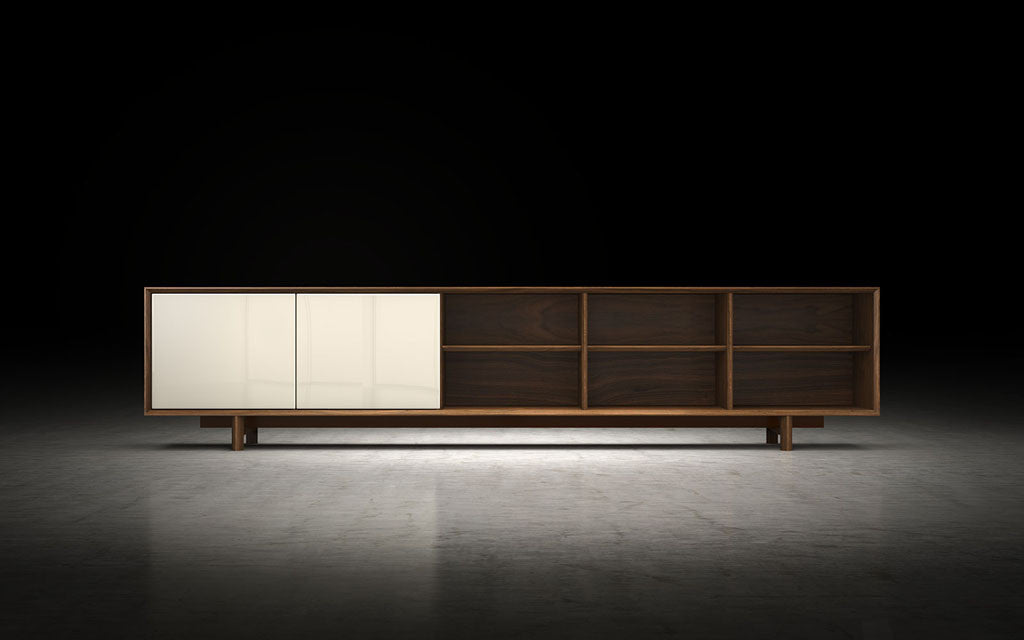 Chiswick Media Cabinet Walnut/Beige