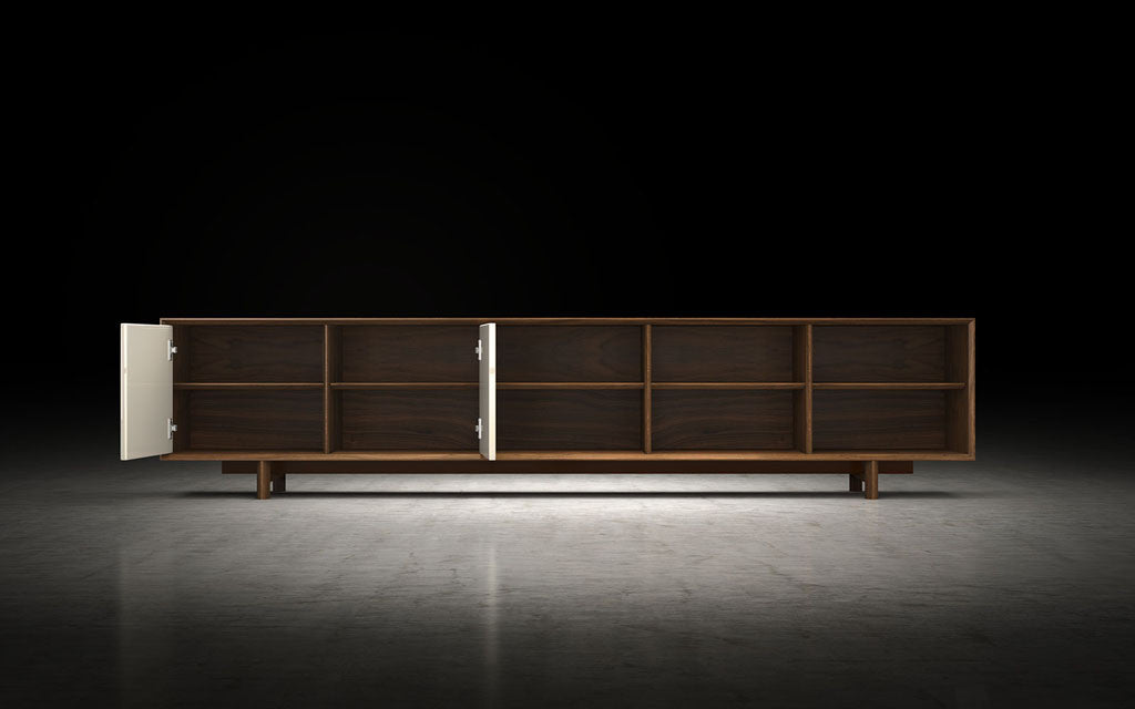 Chiswick Media Cabinet Walnut/Beige