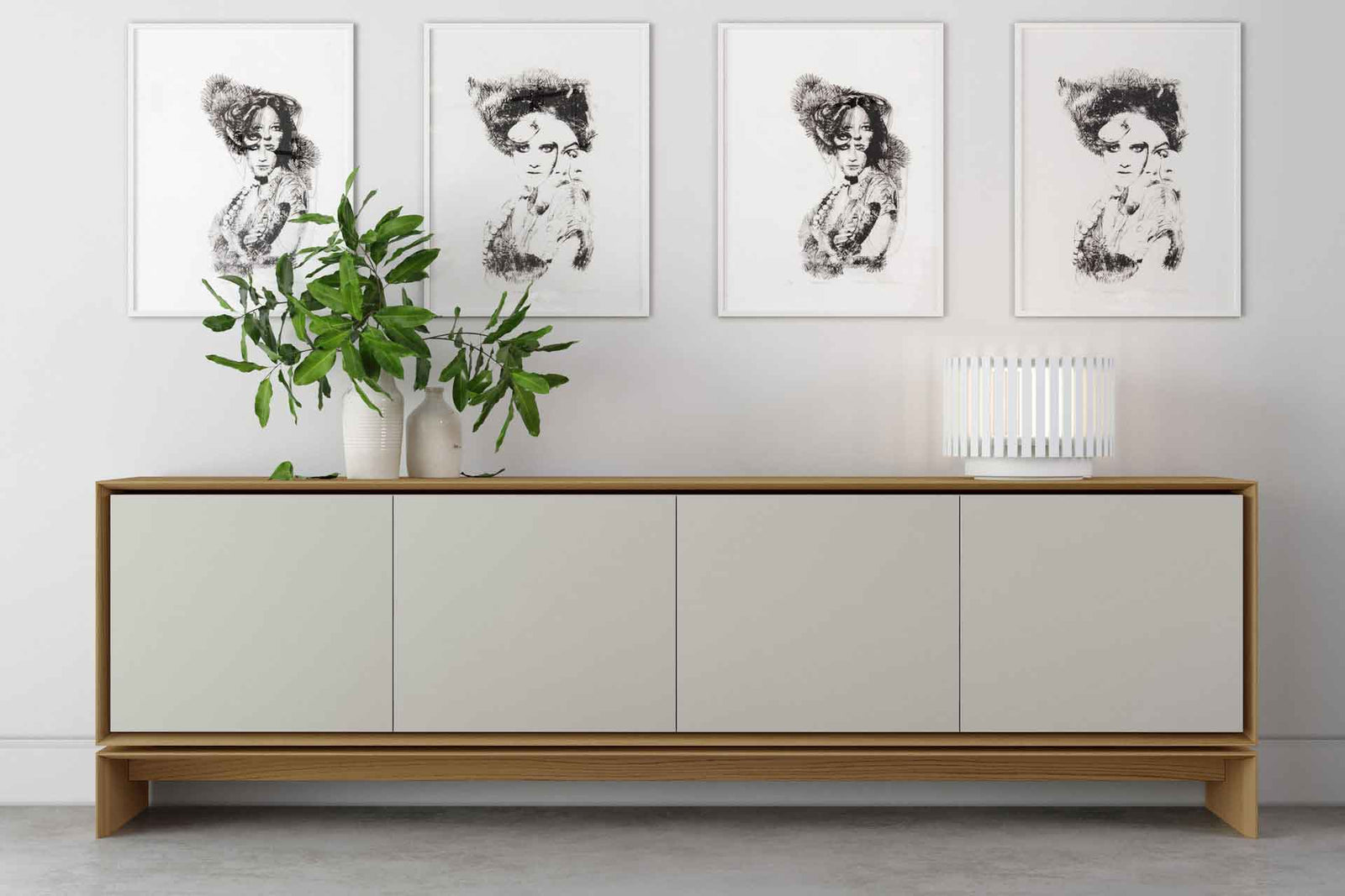 Barnes Sideboard Natural Oak/Frosted Almond