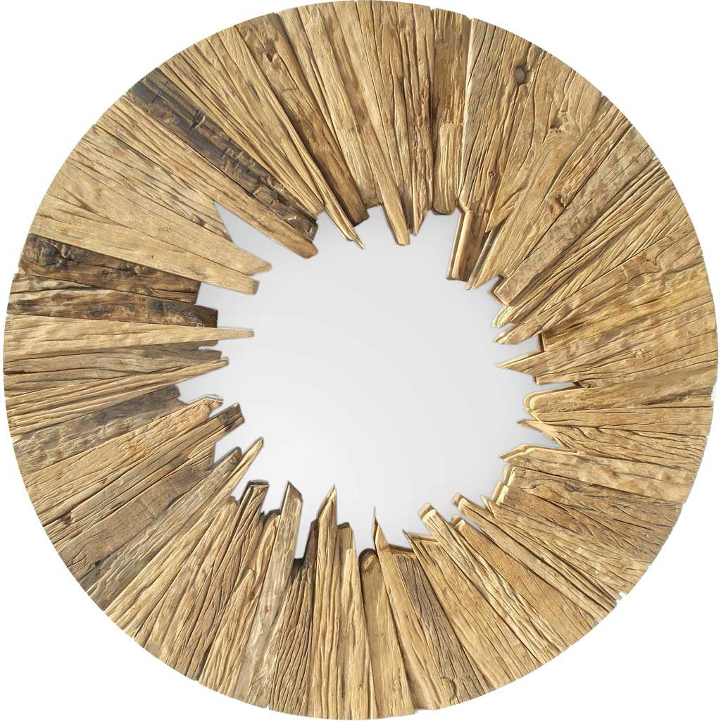 Wood Sunburst Mirror