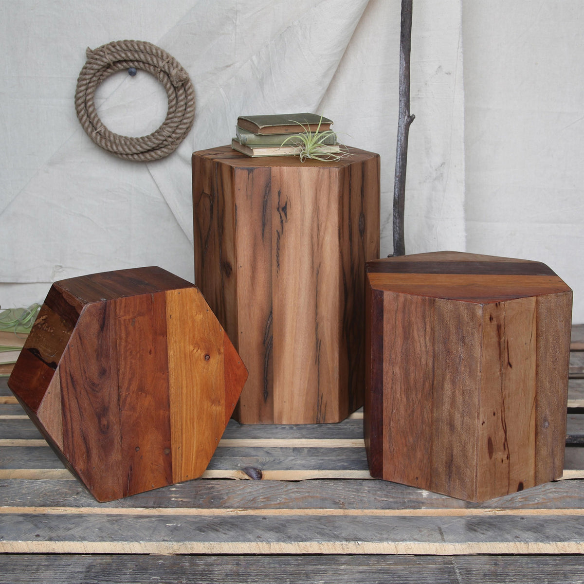 Hexagonal Wood Block Small