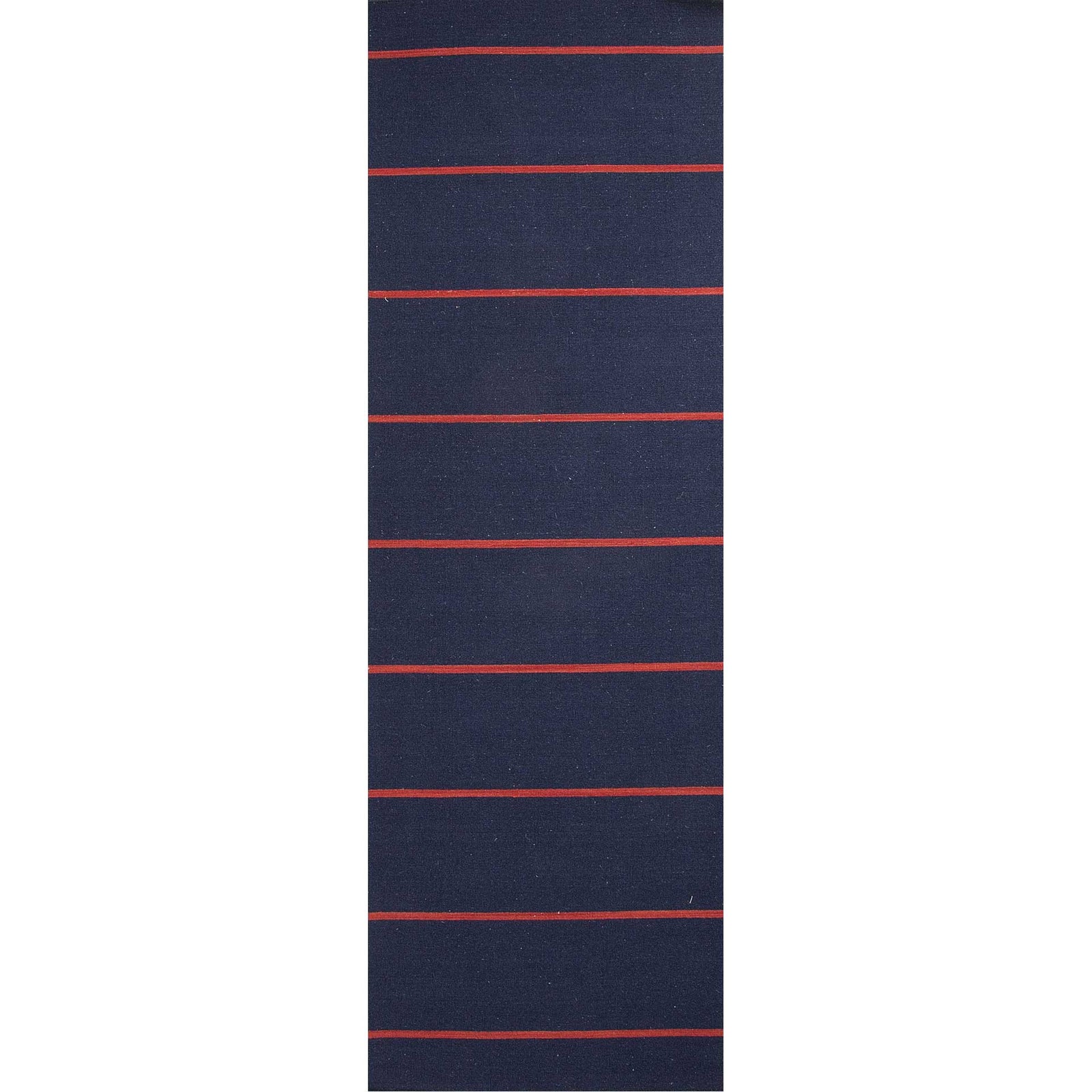 Costal Shores Cape Cod Medieval Blue/Mars Red Runner Rug