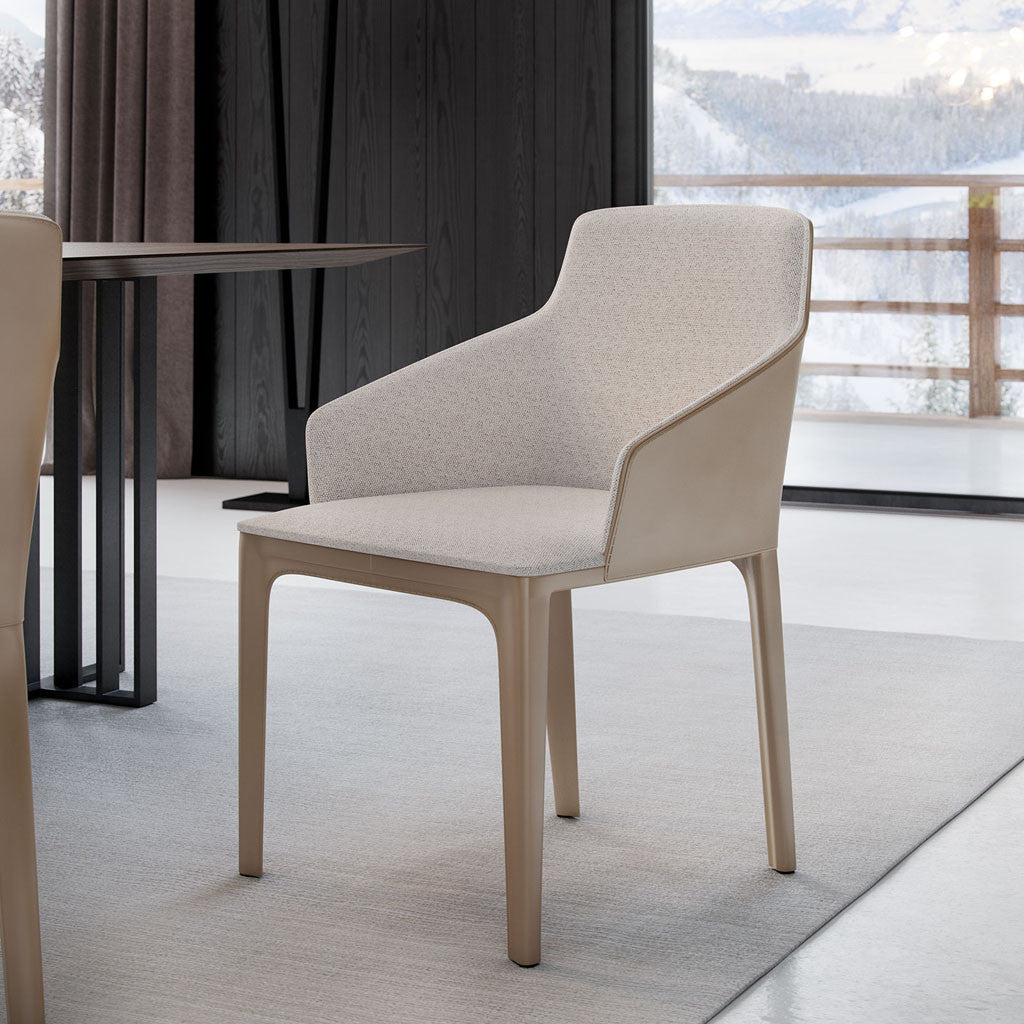 Oxford Dining Chair Raw Linen/Dark Beige