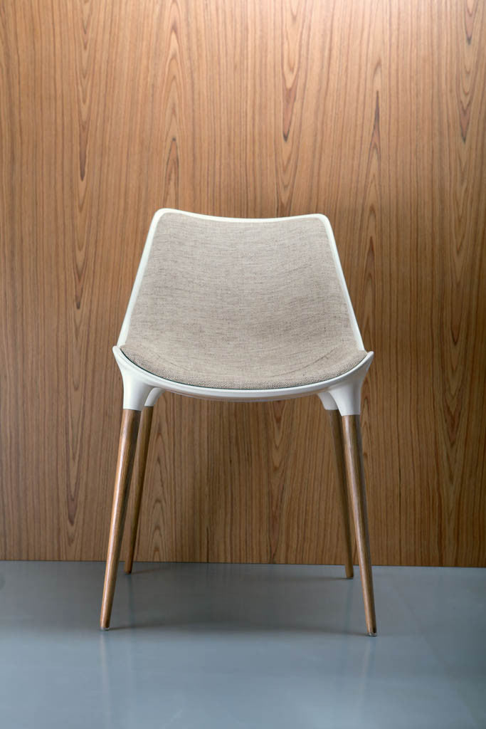 Langham Dining Chair Fabric Oatmeal/Dark Teak