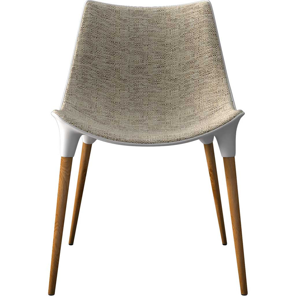 Langham Dining Chair Fabric Oatmeal/Dark Teak