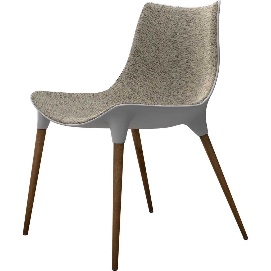 Langham Dining Chair Fabric Oatmeal/Dark Teak