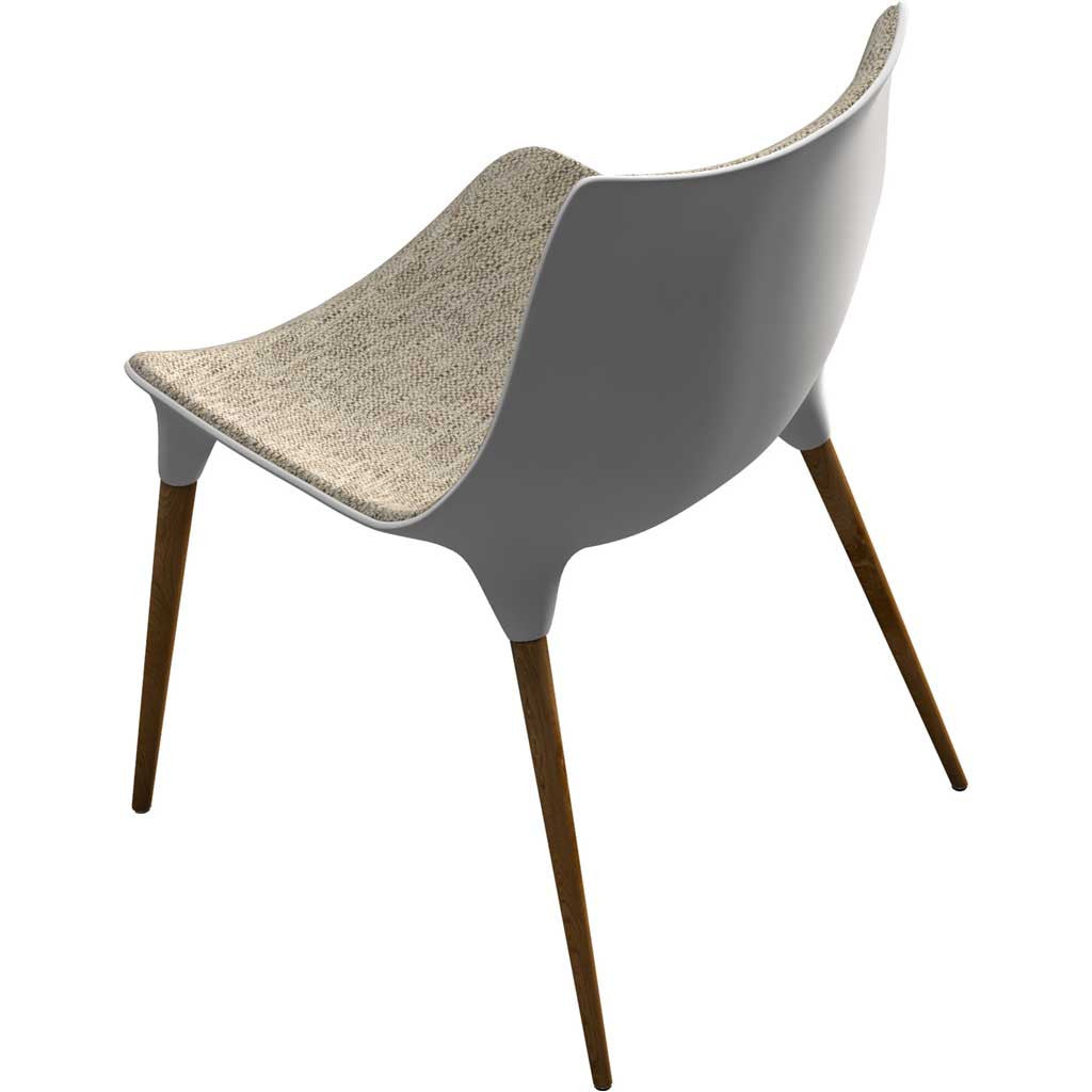 Langham Dining Chair Fabric Oatmeal/Dark Teak