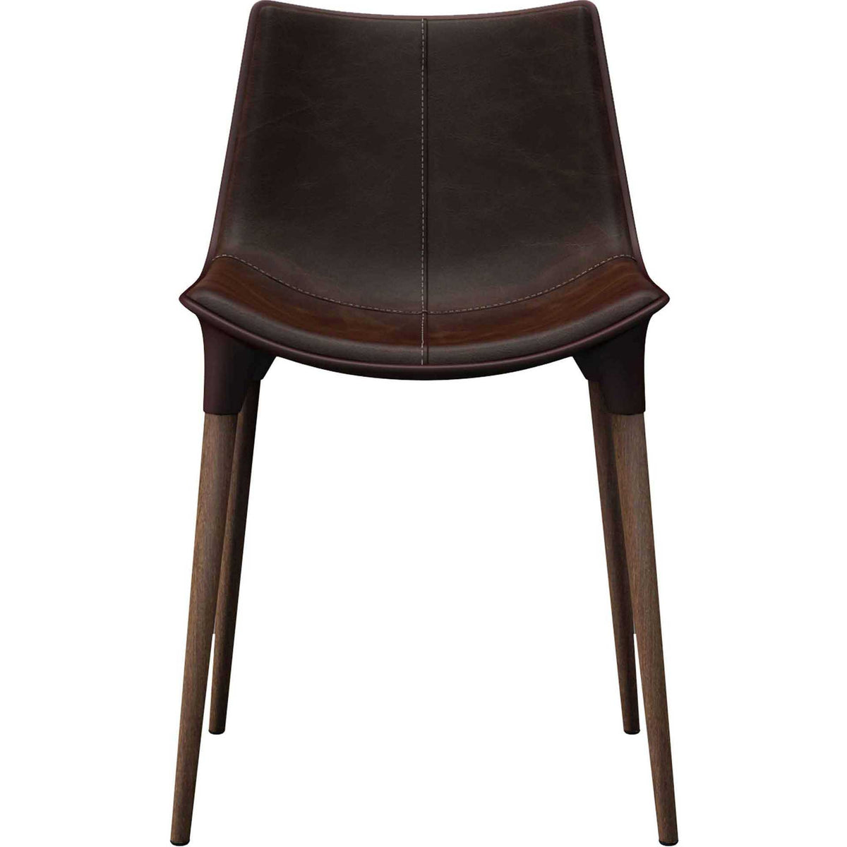 Langham Leather Dining Chair Aged Mocha/Dark Teak