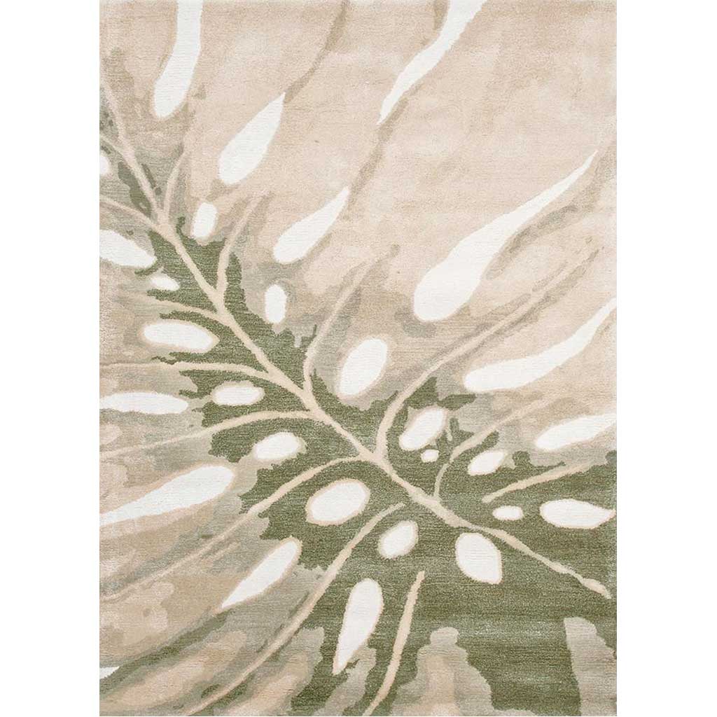 Coastal Resort Monstera White Area Rug