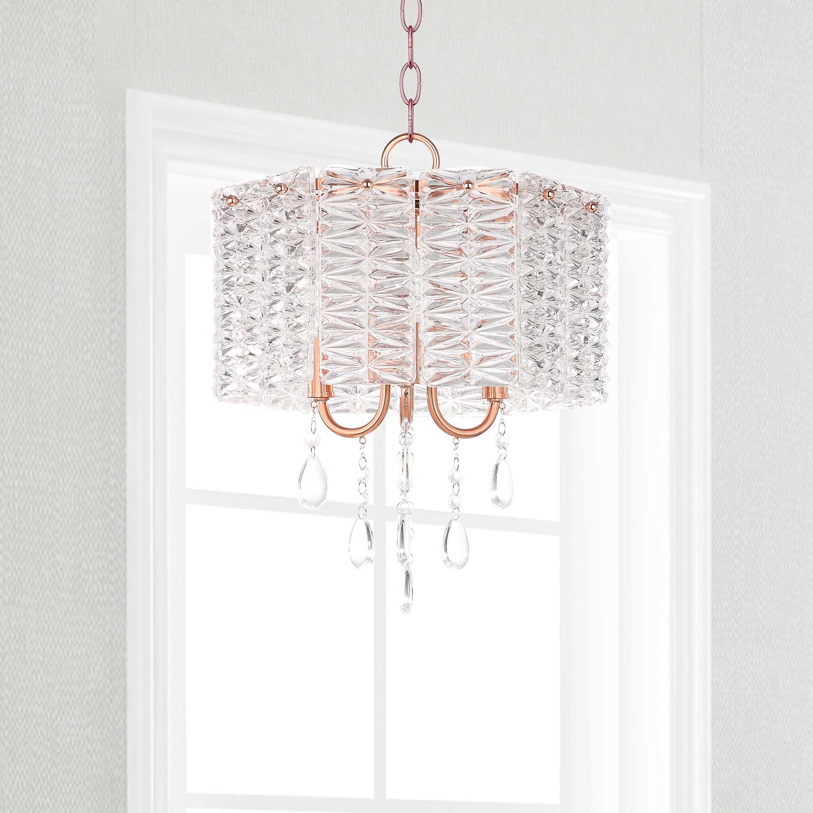 Hamza 3 Light Chandelier Clear/Copper
