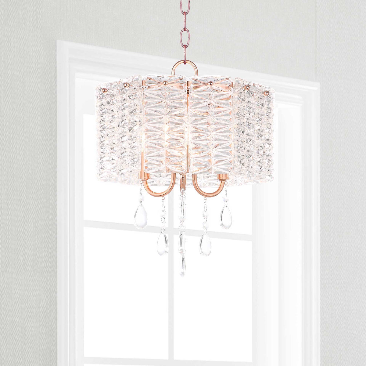 Hamza 3 Light Chandelier Clear/Copper