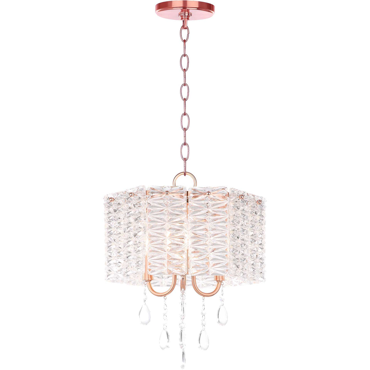 Hamza 3 Light Chandelier Clear/Copper