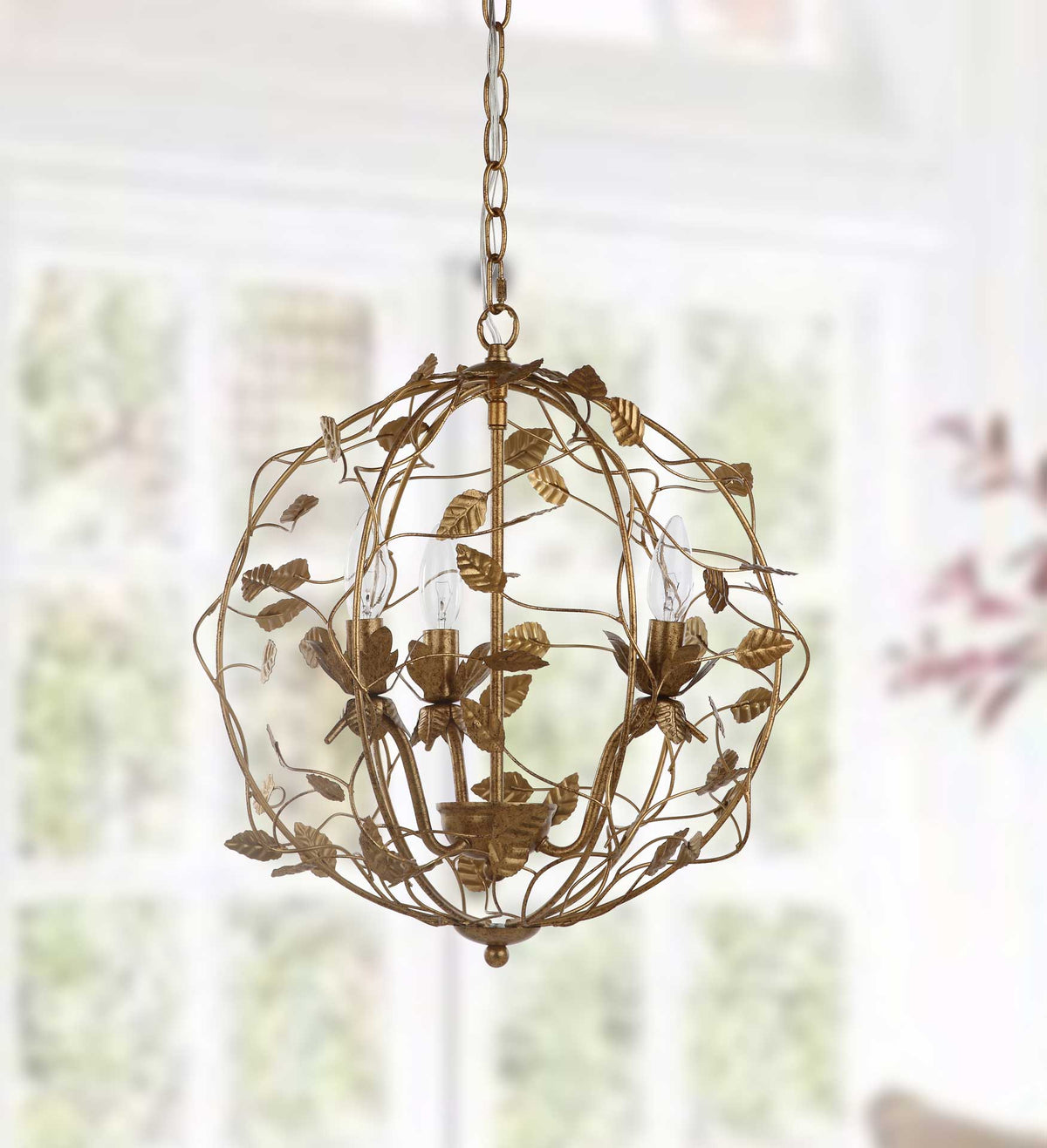 Aurelia Cage Chandelier Gold Leaf