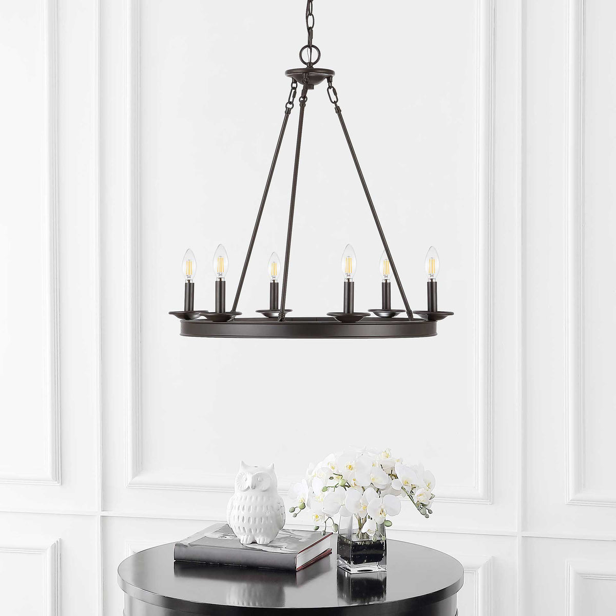 Jonas 6 Light Chandelier Bronze/Black