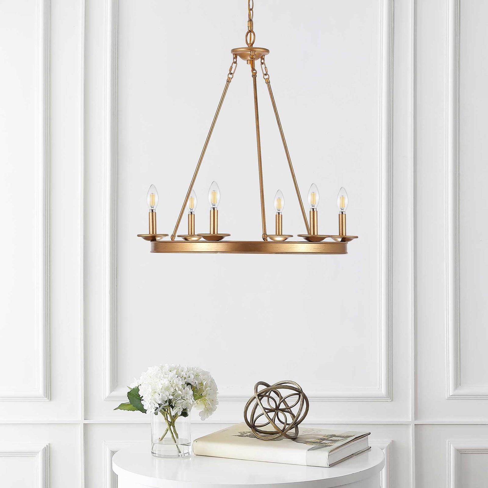 Jonas 6 Light Chandelier Gold Painted