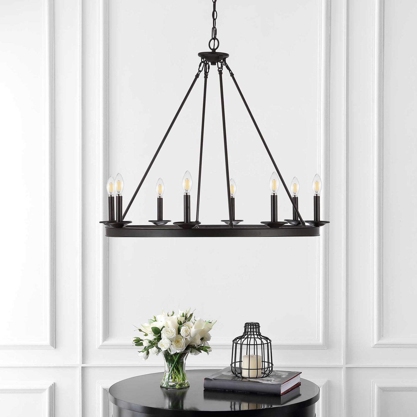 Faryn 8 Light Chandelier Bronze/Black