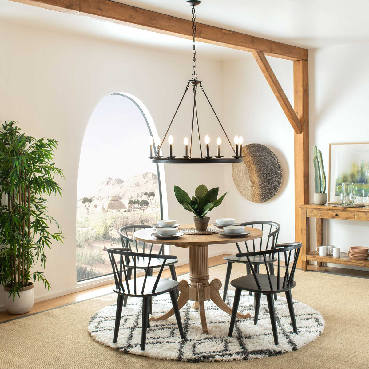 Faryn 8 Light Chandelier Bronze/Black