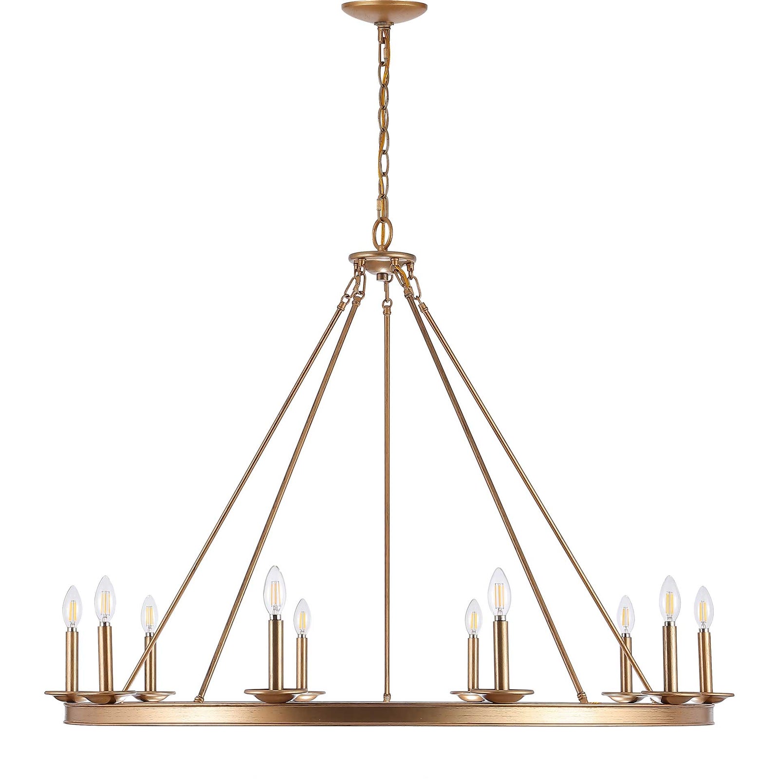 Tessa 10 Light Chandelier Gold Painted
